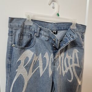 Revenge Embroidered Graphic Women’s Jeans